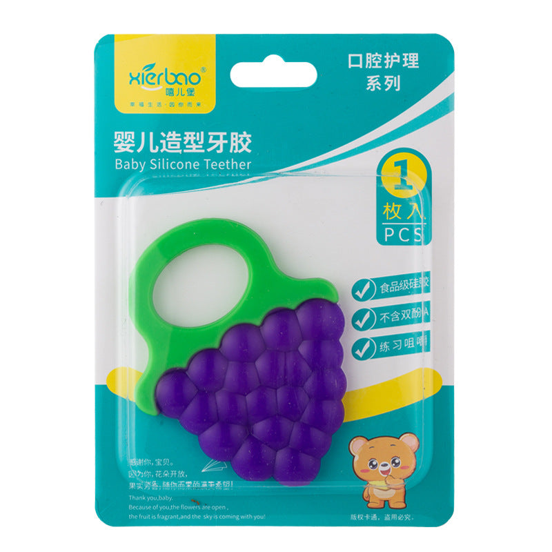 Anneau de dentition en silicone en forme de fruit, anneau de dentition mignon pour bébé, anneau de dentition pour bébé à motif dessin animé