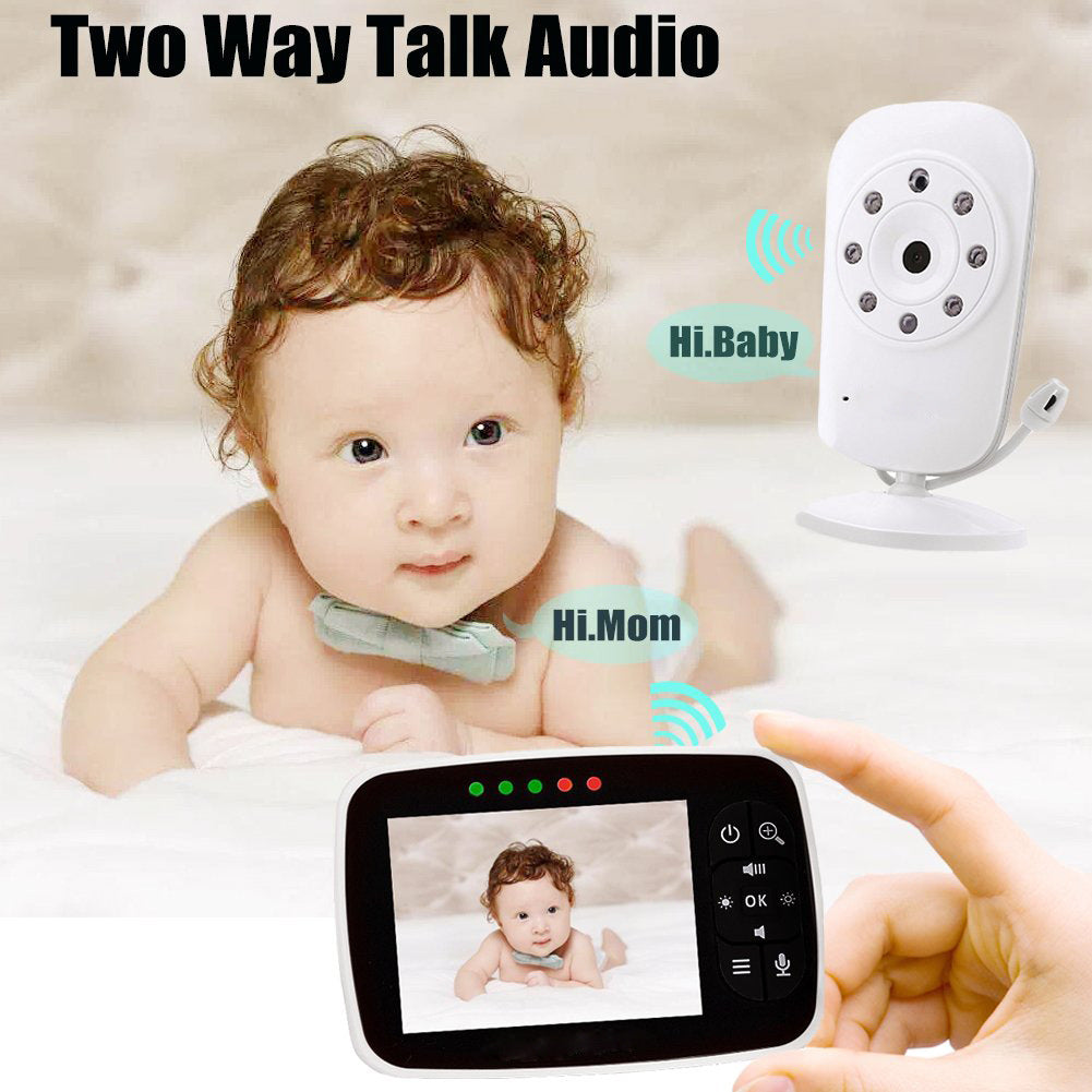 Babyphone numérique sans fil 3,5 pouces avec interphone bidirectionnel et vision nocturne